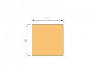 Perfil de Silicona P602121 - formato tipo Cuadrado - forma regular