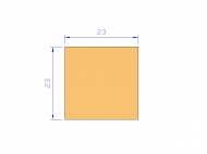 Perfil de Silicona P602323 - formato tipo Cuadrado - forma regular
