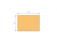 Perfil de Silicona P602518 - formato tipo Rectángulo Esponja - forma regular