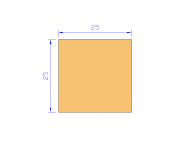 Perfil de Silicona P602525 - formato tipo Cuadrado - forma regular