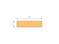 Perfil de Silicona P602807 - formato tipo Rectangulo - forma regular