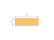 Perfil de Silicona P602809 - formato tipo Rectángulo Esponja - forma regular