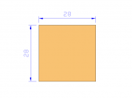 Perfil de Silicona P602828 - formato tipo Cuadrado - forma regular