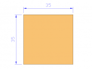 Perfil de Silicona P603535 - formato tipo Cuadrado - forma regular
