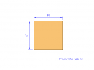 Perfil de Silicona P604040 - formato tipo Cuadrado - forma regular