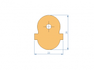 Perfil de Silicona P62239 - formato tipo Cordón - forma irregular