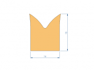 Perfil de Silicona P6225F - formato tipo Cuernos - forma irregular