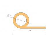 Perfil de Silicona P64S - formato tipo Nota musical - forma irregular