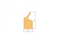 Perfil de Silicona P64W - formato tipo Labiado - forma irregular