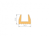 Perfil de Silicona P6507 - formato tipo U - forma irregular