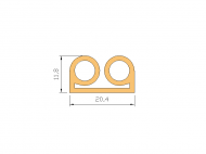 Perfil de Silicona P653A - formato tipo Forma anteojos - forma irregular