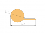 Perfil de Silicona P666N - formato tipo Nota musical - forma irregular