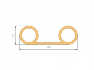 Perfil de Silicona P672 - formato tipo Forma anteojos - forma irregular