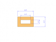 Perfil de Silicona P682BA - formato tipo Rectangulo - forma regular