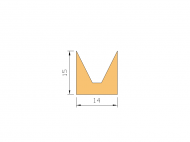 Perfil de Silicona P682D - formato tipo Cuernos - forma irregular