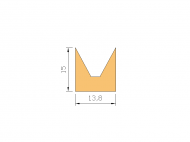 Perfil de Silicona P682E - formato tipo Cuernos - forma irregular