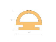 Perfil de Silicona P684 - formato tipo Lampara - forma irregular