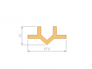 Perfil de Silicona P684F - formato tipo U - forma irregular