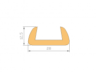 Perfil de Silicona P684H - formato tipo U - forma irregular