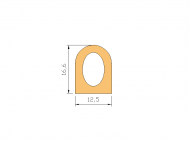 Perfil de Silicona P684R - formato tipo D - forma irregular