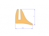 Perfil de Silicona P684U - formato tipo U - forma irregular