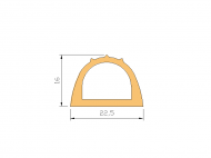 Perfil de Silicona P688A - formato tipo D - forma irregular