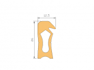 Perfil de Silicona P692A - formato tipo Labiado - forma irregular