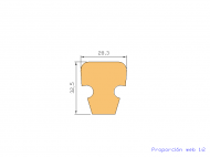 Perfil de Silicona P693A - formato tipo T - forma irregular