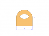 Perfil de Silicona P696AO - formato tipo D - forma irregular