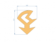 Perfil de Silicona P696CN - formato tipo Lampara - forma irregular