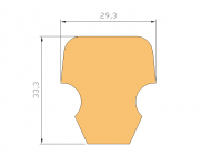 Perfil de Silicona P696D - formato tipo T - forma irregular