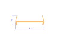 Perfil de Silicona P696F - formato tipo Lampara - forma irregular