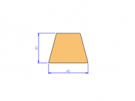 Perfil de Silicona P696O - formato tipo Trapecio - forma irregular