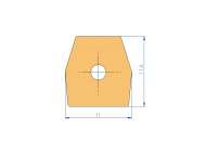 Perfil de Silicona P70011A - formato tipo Trapecio - forma irregular