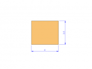 Perfil de Silicona P70043,5 - formato tipo Cuadrado - forma regular