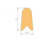 Perfil de Silicona P702A - formato tipo D - forma irregular