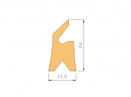 Perfil de Silicona P702B - formato tipo Labiado - forma irregular