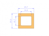 Perfil de Silicona P711D - formato tipo Cuadrado - forma regular