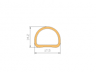 Perfil de Silicona P711E - formato tipo D - forma irregular