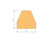 Perfil de Silicona P722A - formato tipo D - forma irregular