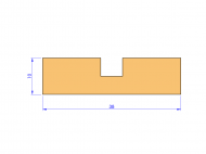Perfil de Silicona P736A - formato tipo U - forma irregular