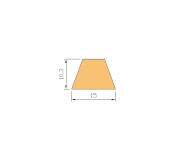 Perfil de Silicona P738G - formato tipo Trapecio - forma irregular