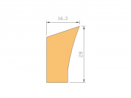 Perfil de Silicona P738H - formato tipo Labiado - forma irregular