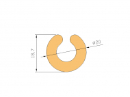 Perfil de Silicona P738K - formato tipo U - forma irregular