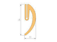 Perfil de Silicona P738L - formato tipo U - forma irregular