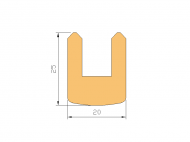 Perfil de Silicona P738M - formato tipo U - forma irregular