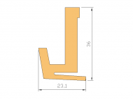 Perfil de Silicona P738N - formato tipo U - forma irregular