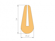 Perfil de Silicona P738P - formato tipo U - forma irregular