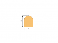 Perfil de Silicona P739 - formato tipo D - forma irregular