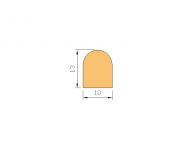 Perfil de Silicona P7391310 - formato tipo D - forma irregular
